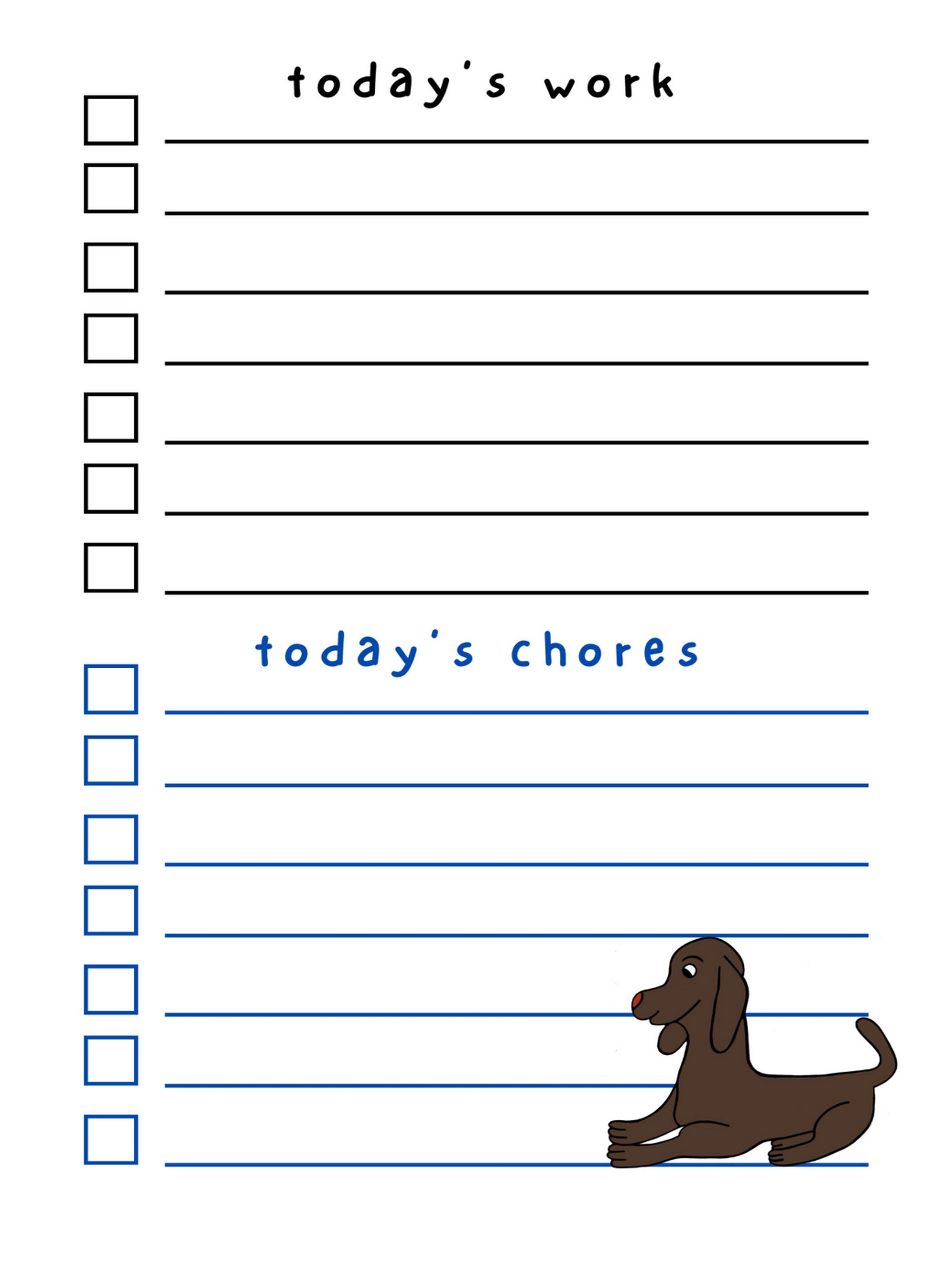 Cute Cartoon Brown Retriever Laminated To Do List with Dry Erase Marker product image (2)