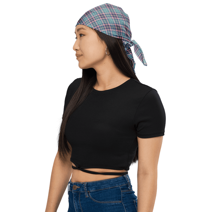 Light Green, Lavender, and Pink Plaid Bandana product image (1)