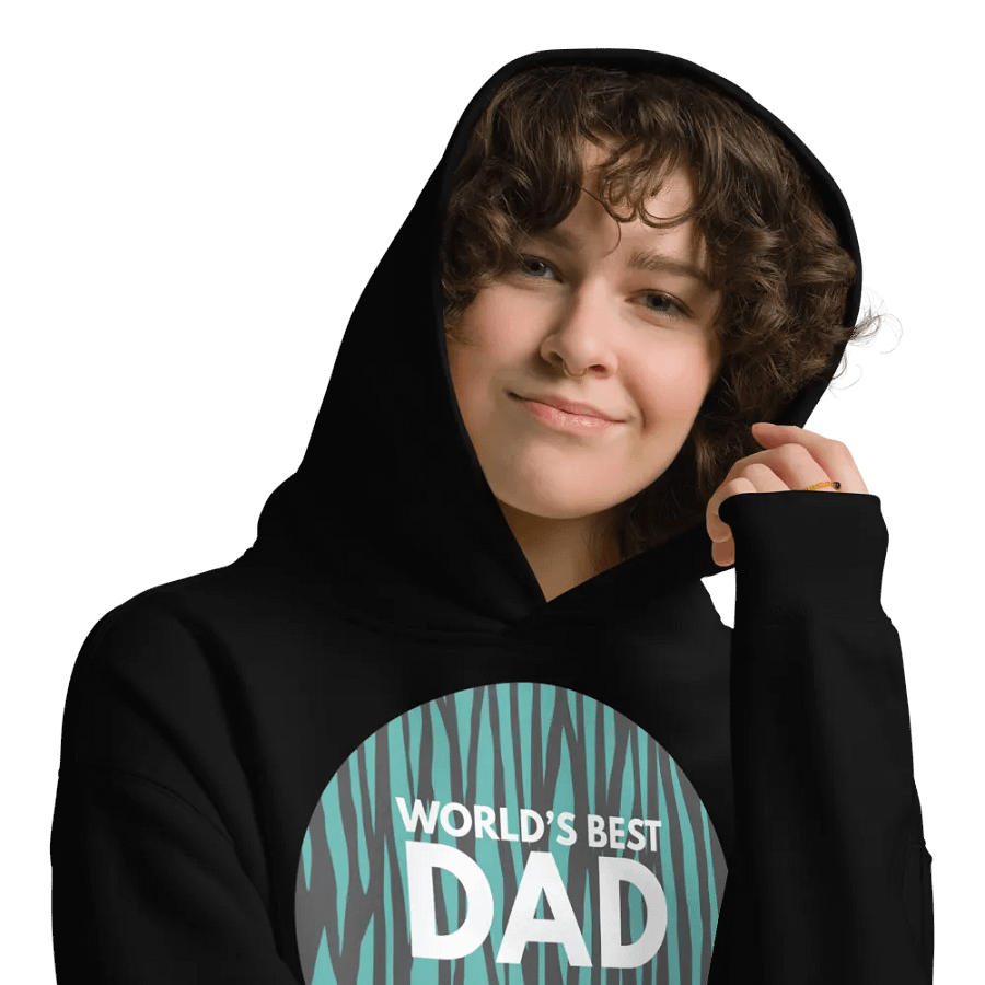 World's Best Dad Teal Stripe eco Hoodie product image (9)