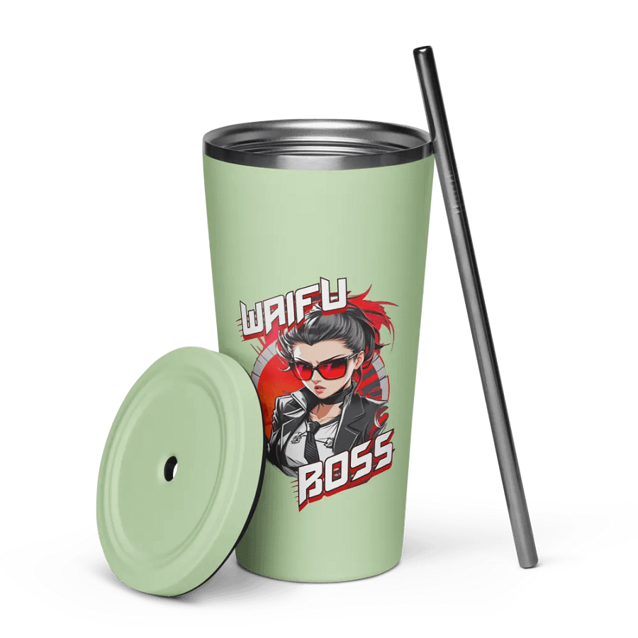 Waifu Boss 20 oz Tumbler Cup - Mint - Insulated Tumbler with a Straw v1 product image (7)