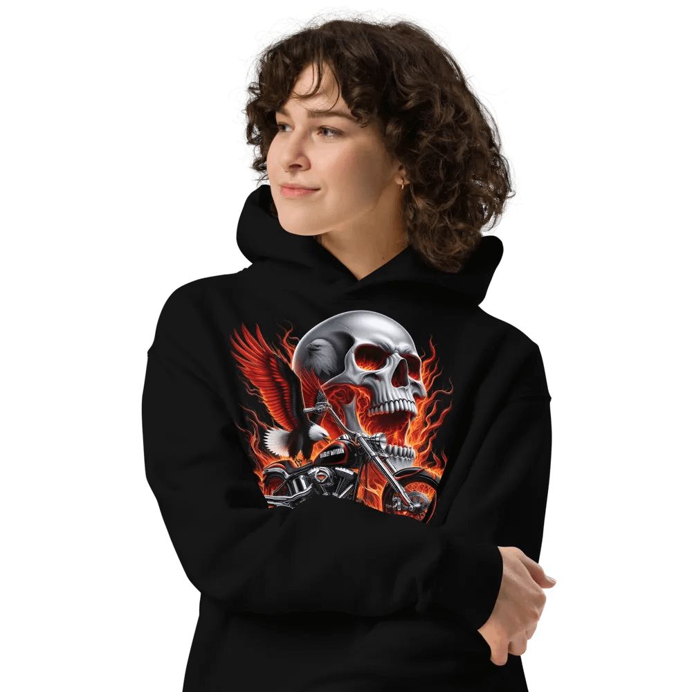 Rebel Rider Skull Oversized Hoodie #28 product image (4)