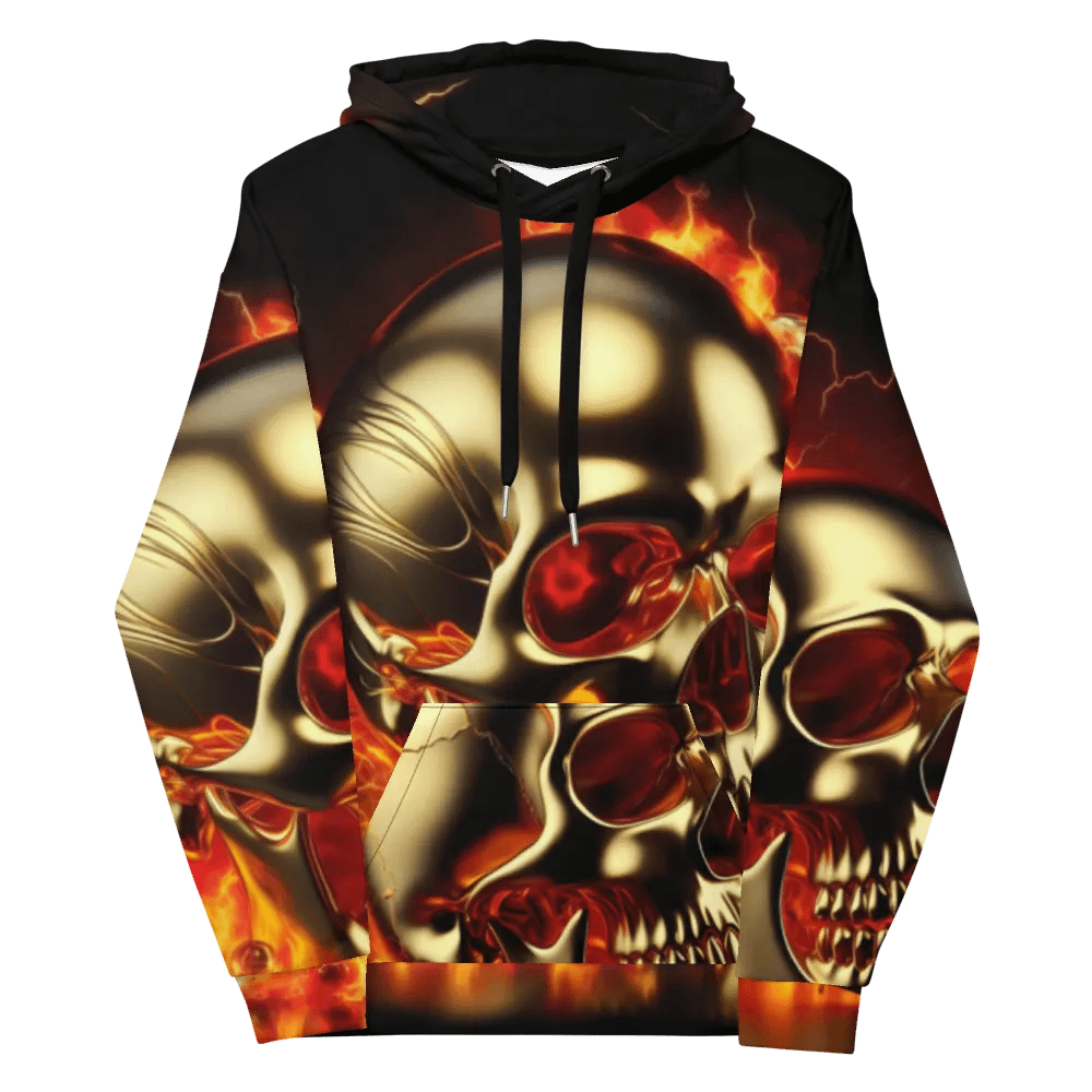 Golden Inferno - Unisex Skull Hoodie #1 product image (12)