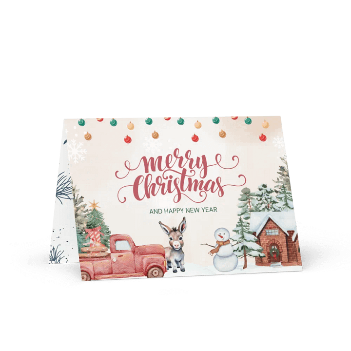 Festive Christmas Card With Donkey Image product image (2)