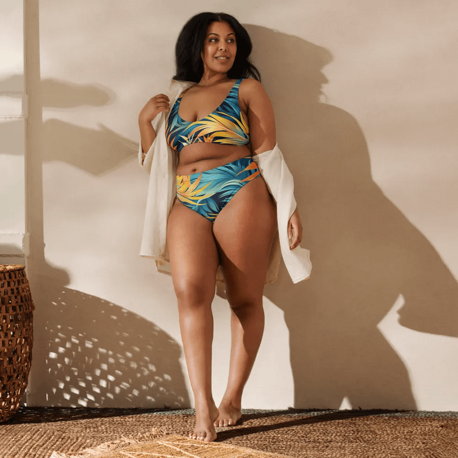 Tropical Flow Recycled High Waisted Bikini product image (6)
