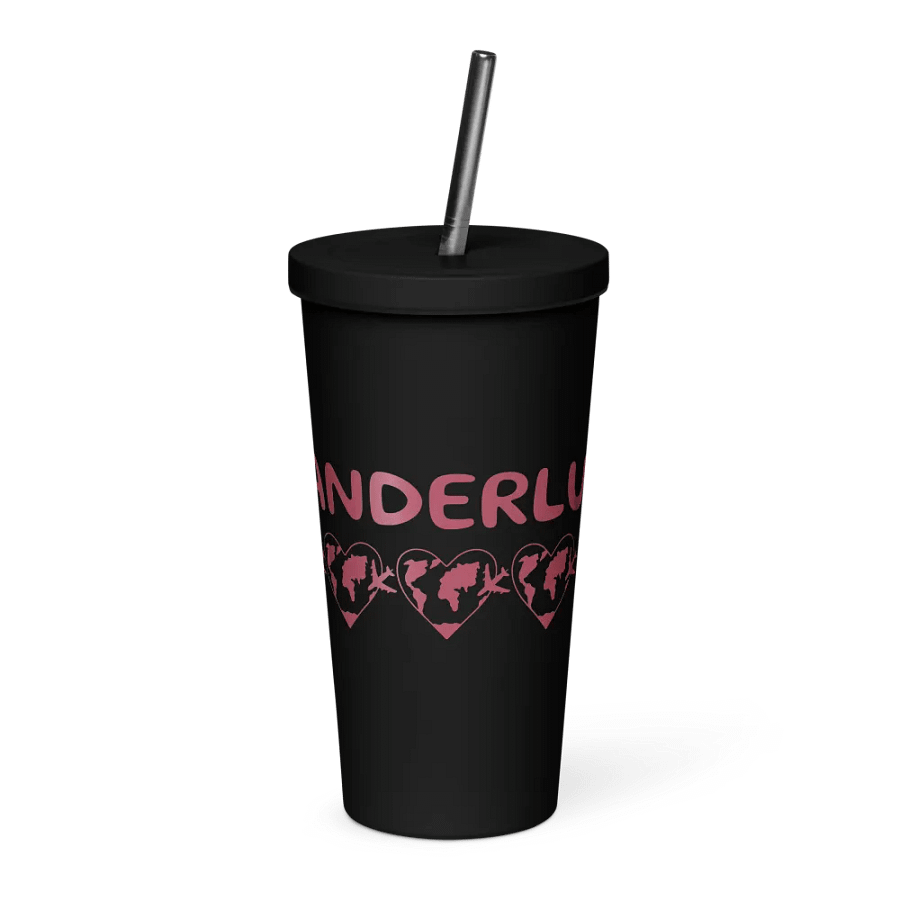 Ornate Red Insulated Tumbler with Straw product image (1)