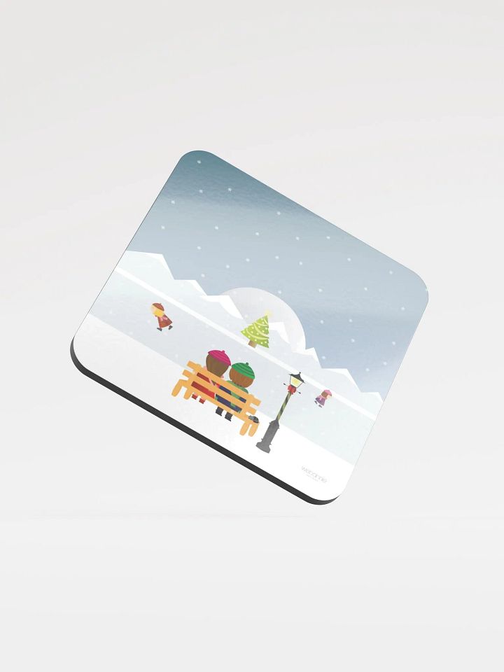 Glossed Cork Coaster - Christmas at the lake product image (1)