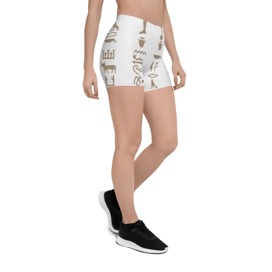 Isis White Hieroglyphs All-Over Print Shorts product image (6)