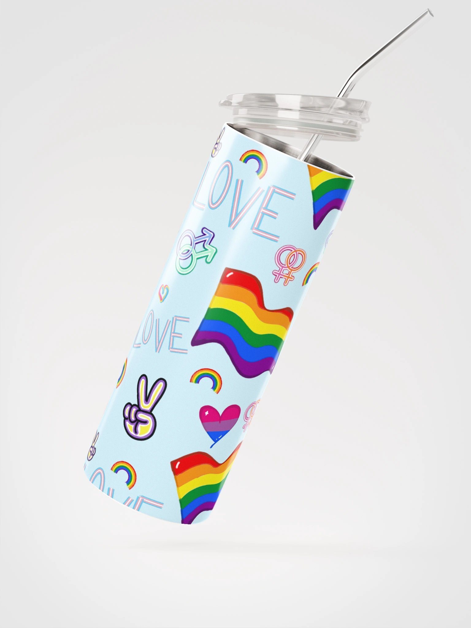 Celebrate Pride Pattern Stainless Steel Tumbler product image (3)