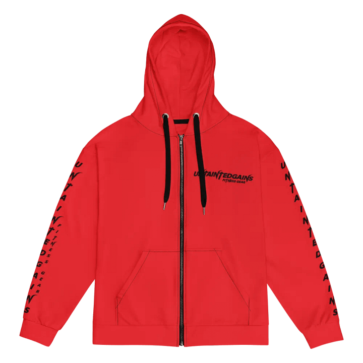 red untainted gains hoodie product image (1)