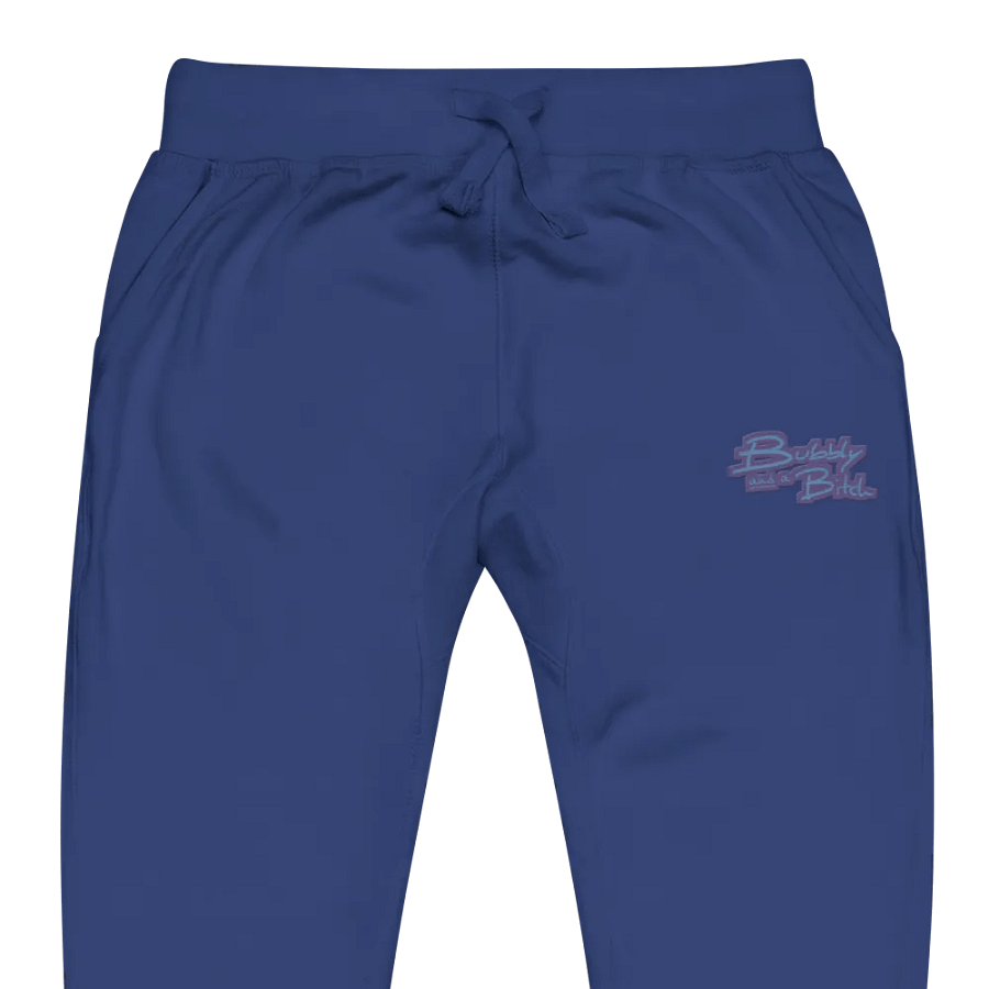 Bubbly and a B*tch (violet design) embroidered fleece joggers product image (1)