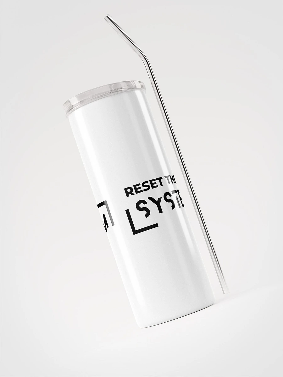 White stainless steel tumbler reset the system product image (3)
