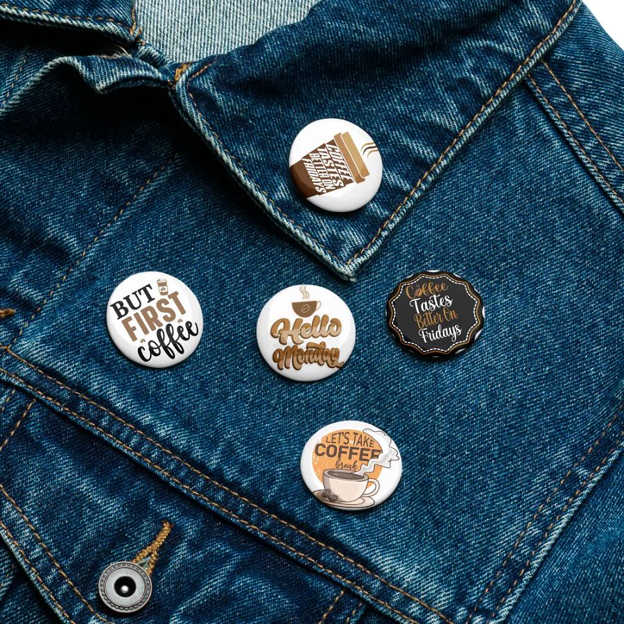 Friday Coffee Vibes Pin Button Set product image (16)