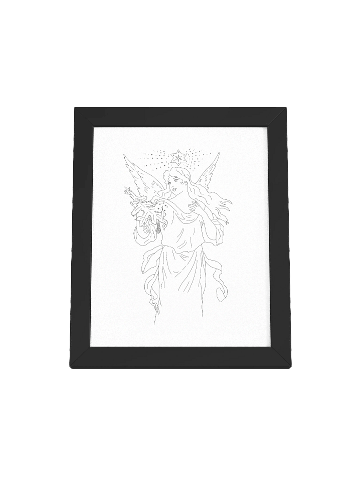 Color-Your-Own Christmas Framed Poster — Vintage Angel Art for Peaceful Holiday Decor product image (1)