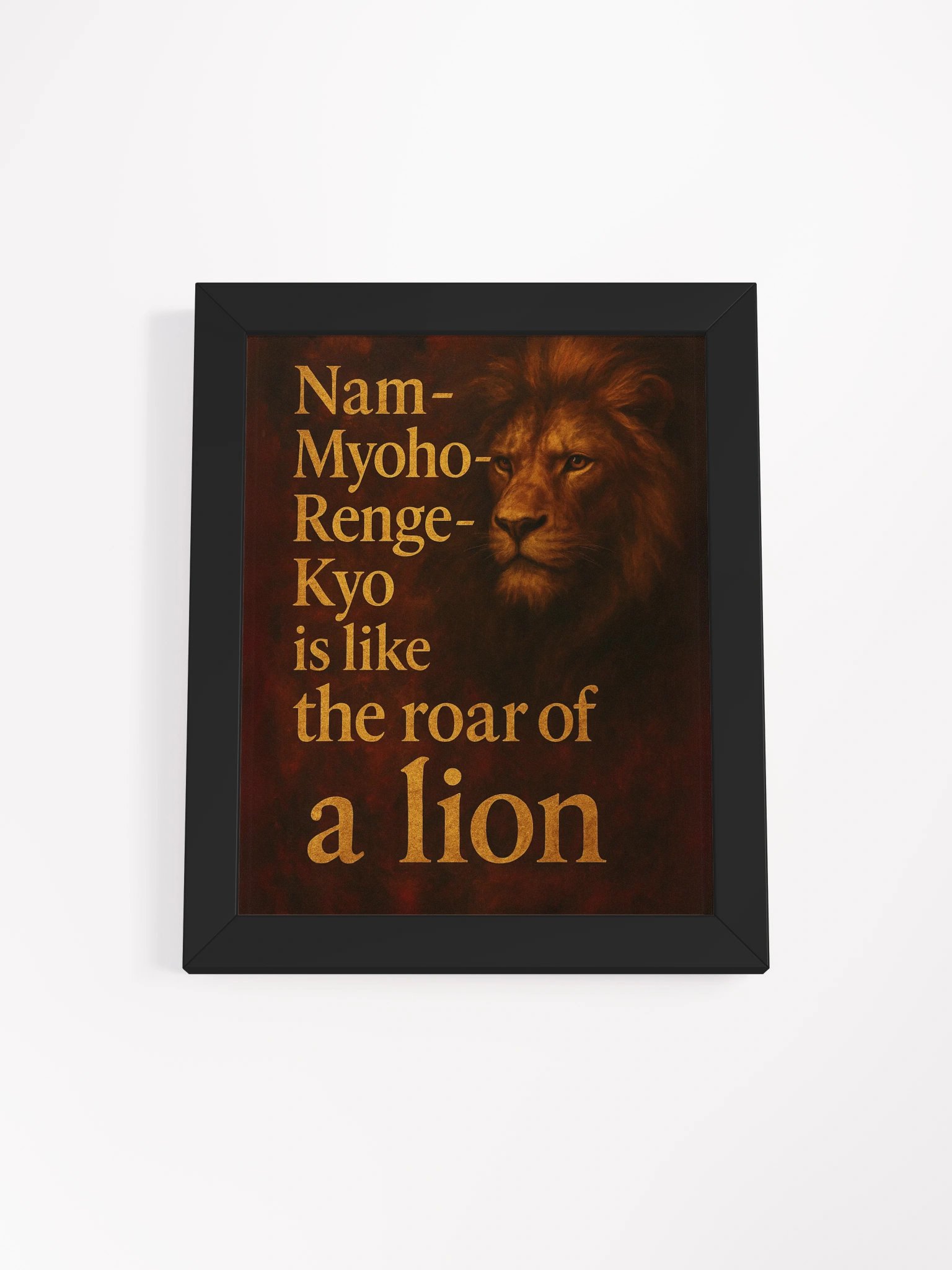 Nam-Myoho-Renge-Kyo Lion Roar Framed Poster – Bold Nichiren Buddhism Wall Art product image (1)