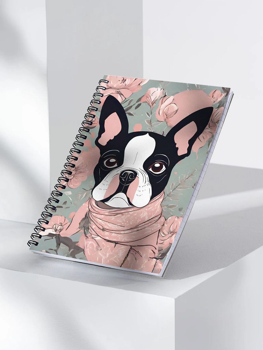 Floral Boston Terrier Spiral Notebook product image (4)