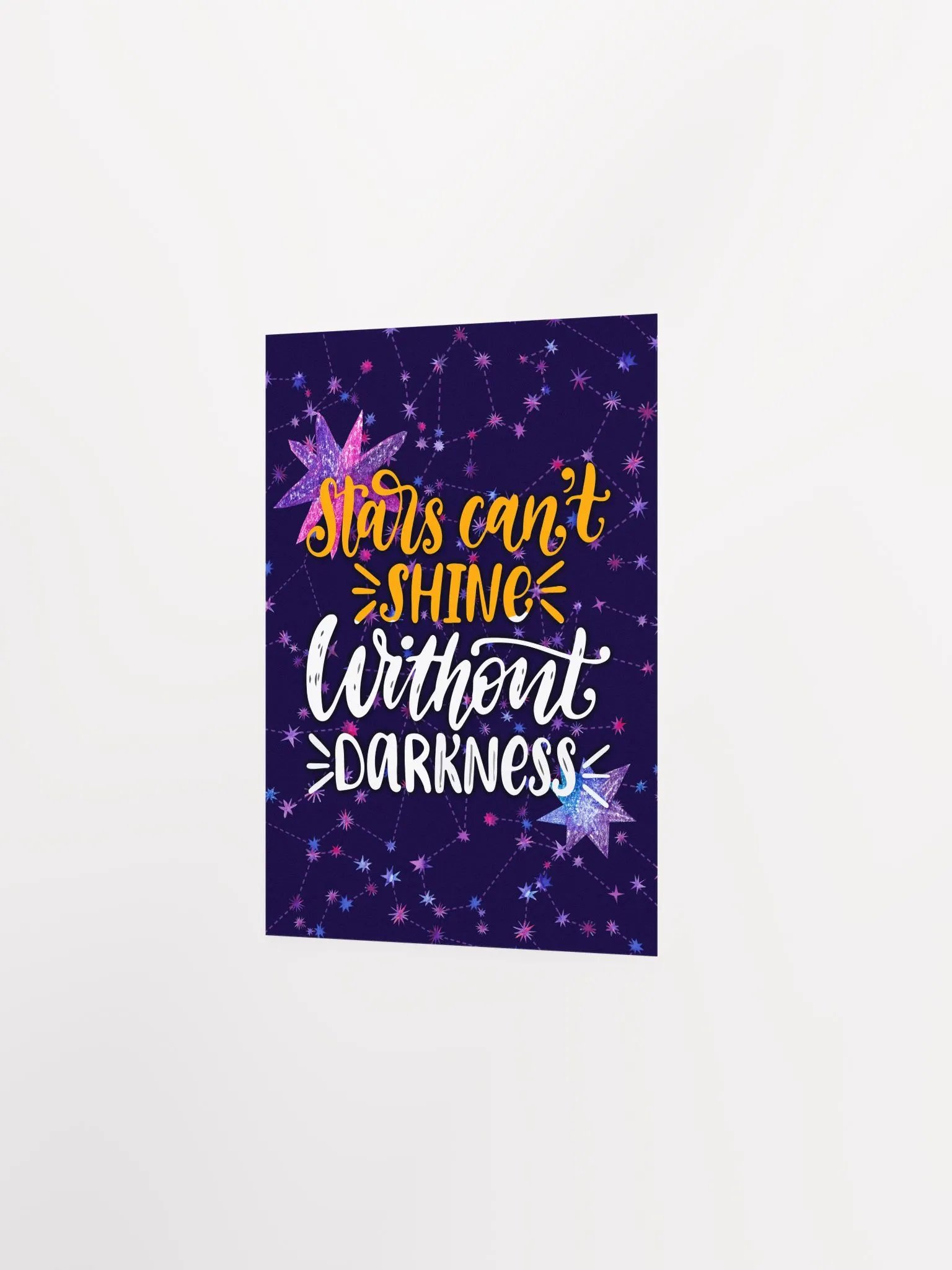 Stars can't shine without darkness [neon/synthwave/vaporwave/watercolor] — aesthetic watercolor poster, neon space poster, retrowave poster, motivation quotes product image (7)