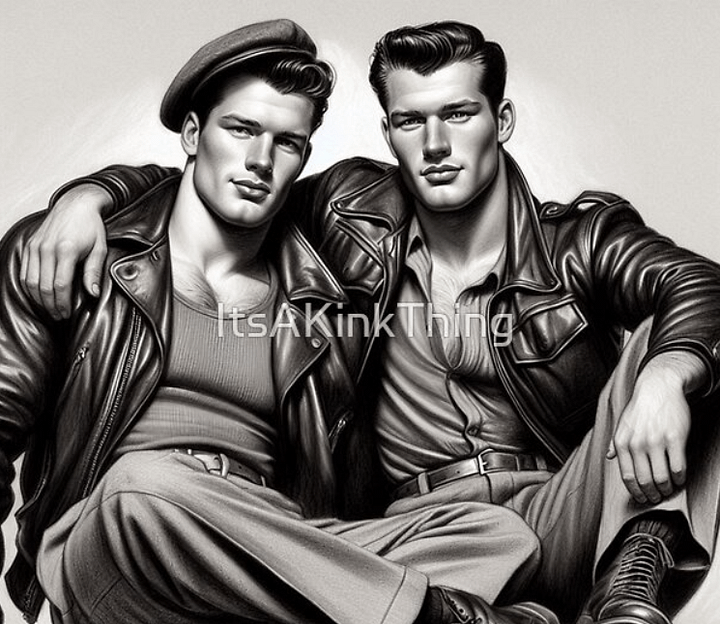 1940s Buddy & Me Tom of Finland Tribute Leather Bikers Pride Graphic Design product image (1)