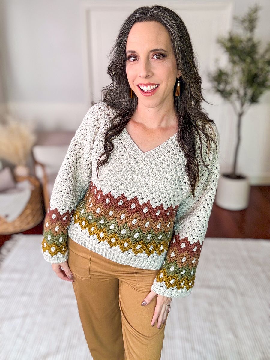 Shades of Diamonds Pullover Crochet Pattern product image (7)
