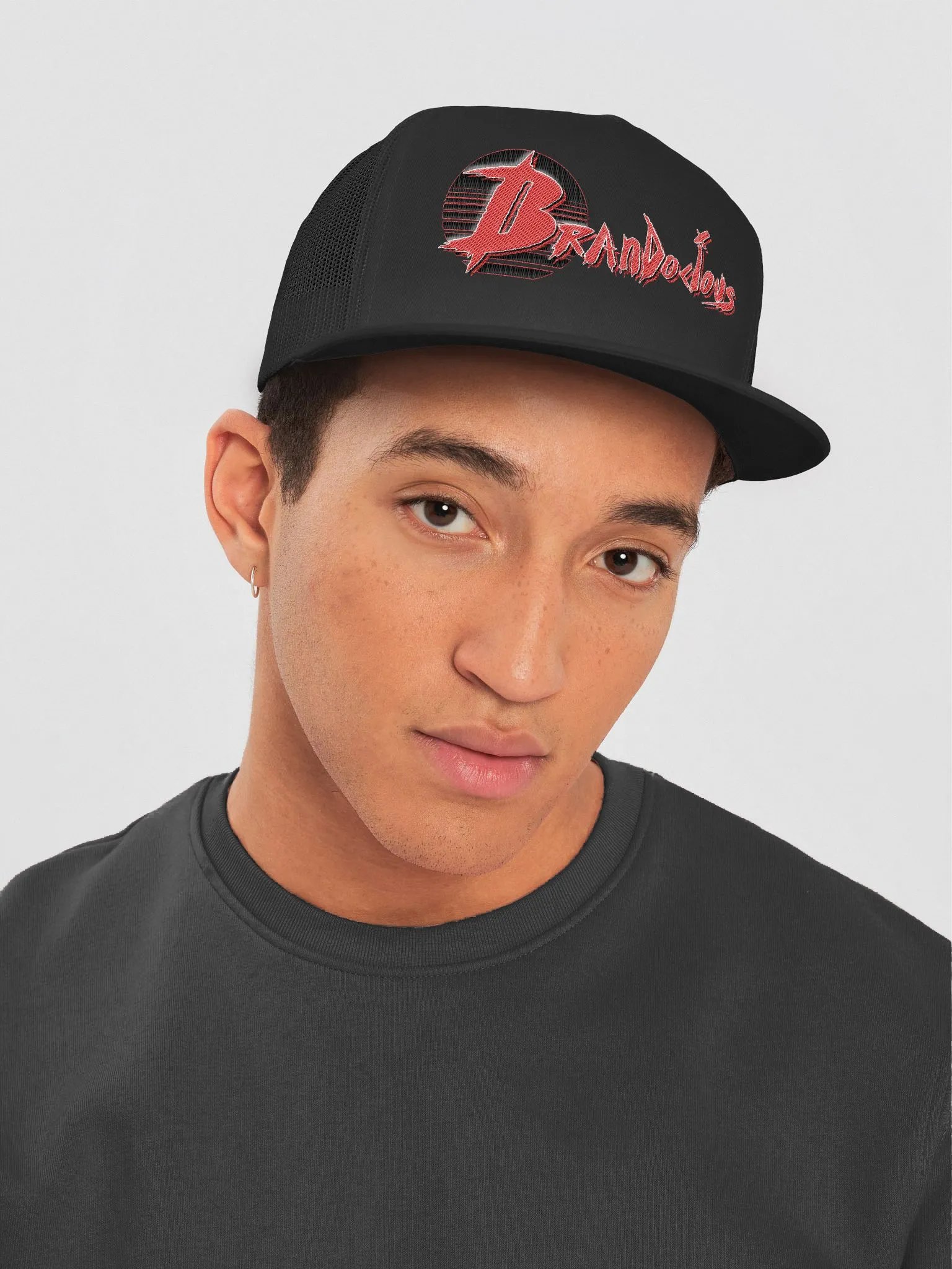 Brandocious Logo, Black and Red - Trucker Hat. product image (1)