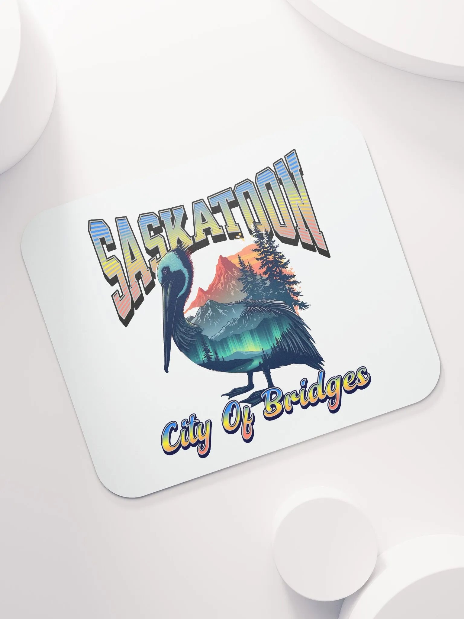 Saskatoon City Of Bridges Pelican Aurora Borealis Mouse Pad product image (5)