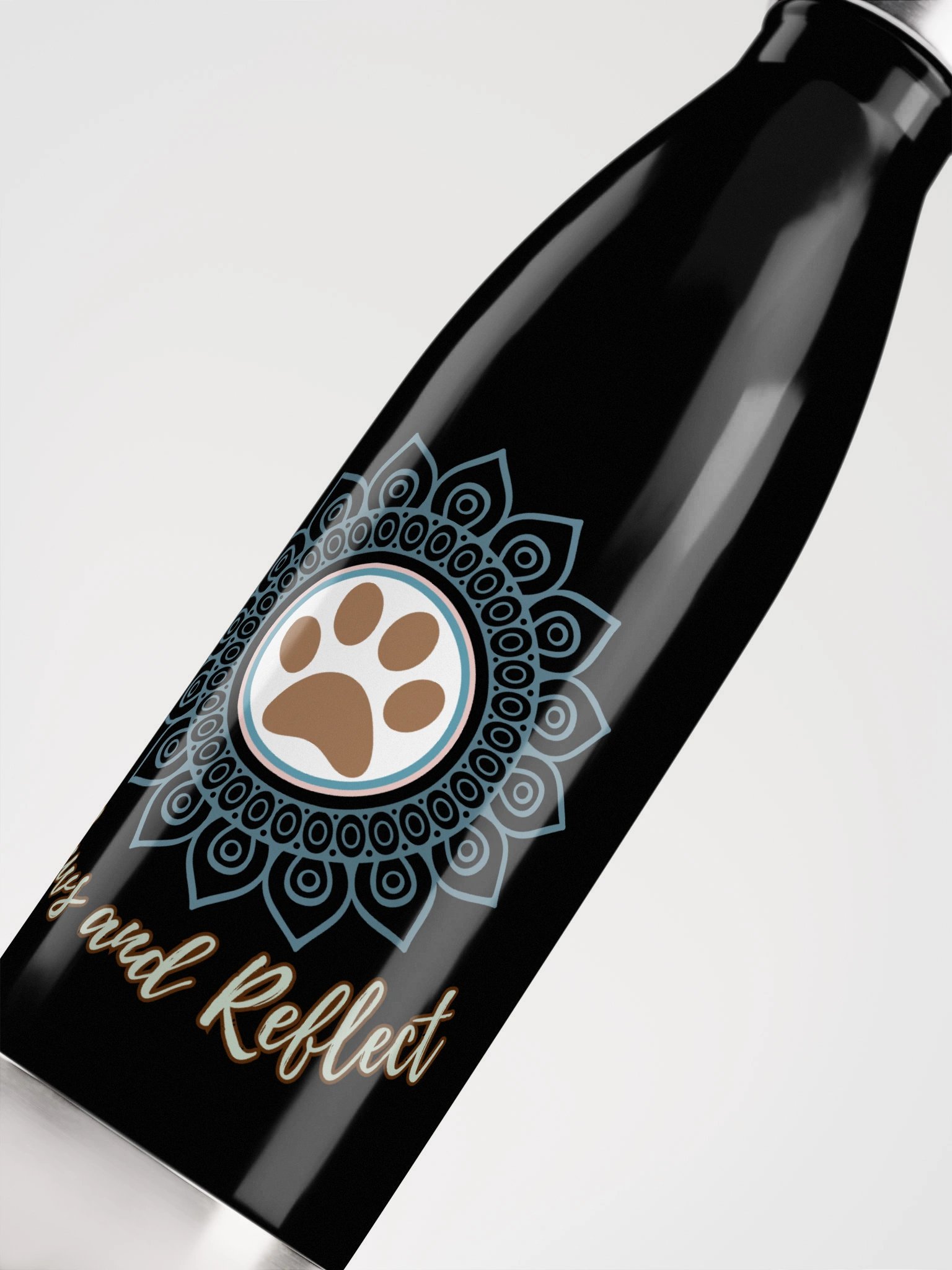 Paws and Reflect Mandala Paw Print Double-Wall Stainless Steel Water Bottle product image (5)