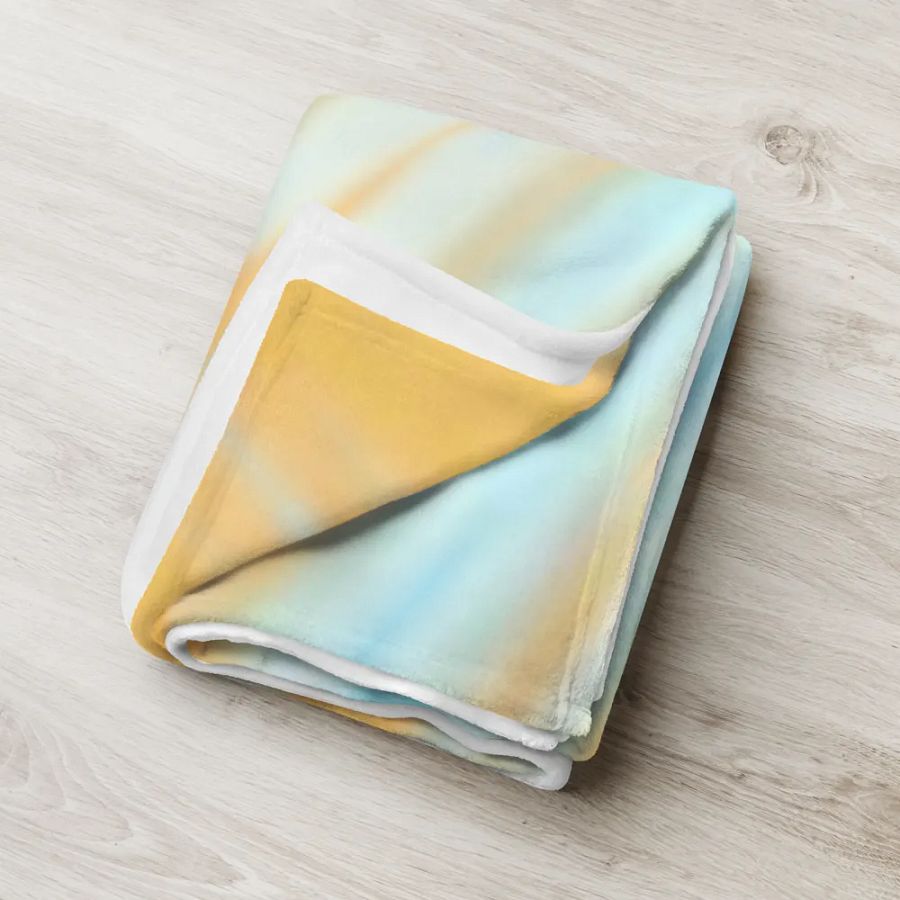Blue Orange & White Striped Feathered Slanted Pattern Throw Blanket product image (9)