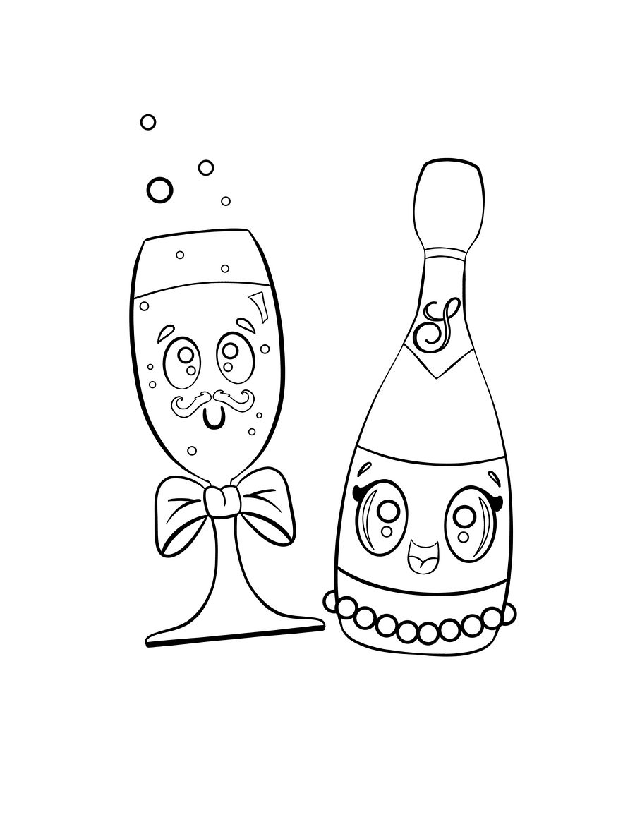 New Year lineart/coloring page product image (3)