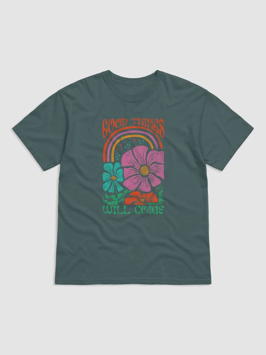 Good Things Will Come Boho Retro Disco Flowers | Aesthetic, Hippie, Psychedelic & Motivational Tees product image (4)