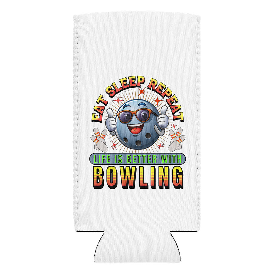 Eat Sleep Repeat Thumbs Up Bowling Ball Can Cooler product image (1)