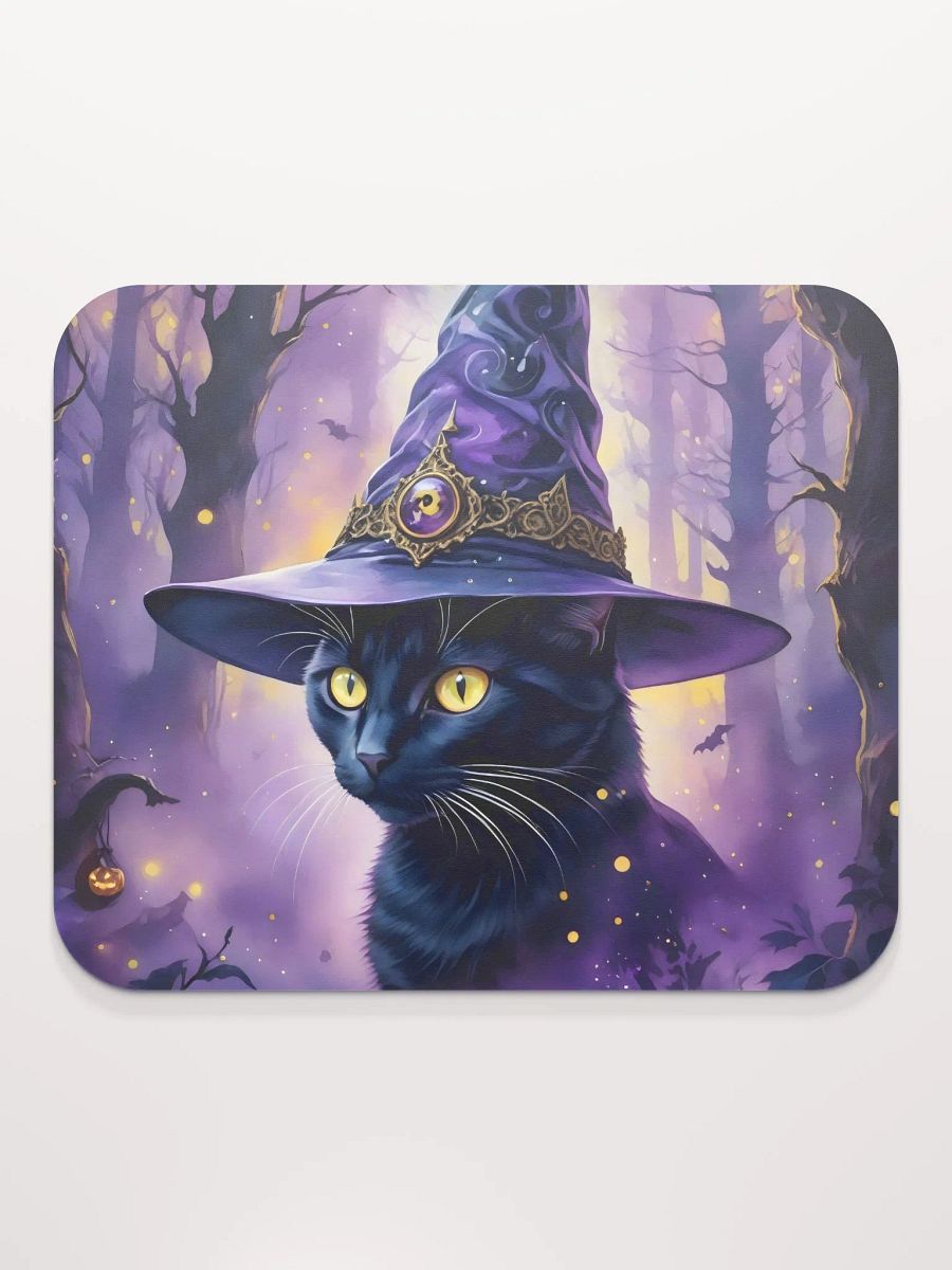 Black Cat In Wizard Hat Mouse Pad product image (3)