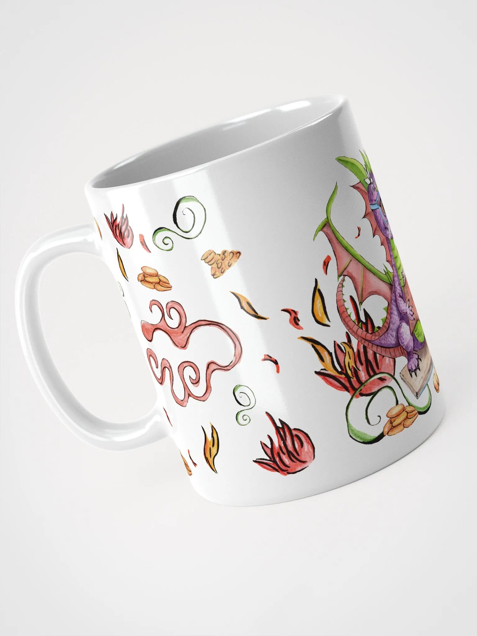 Learning to Breathe Fire Dragon 11 oz White Glossy Mug product image (2)