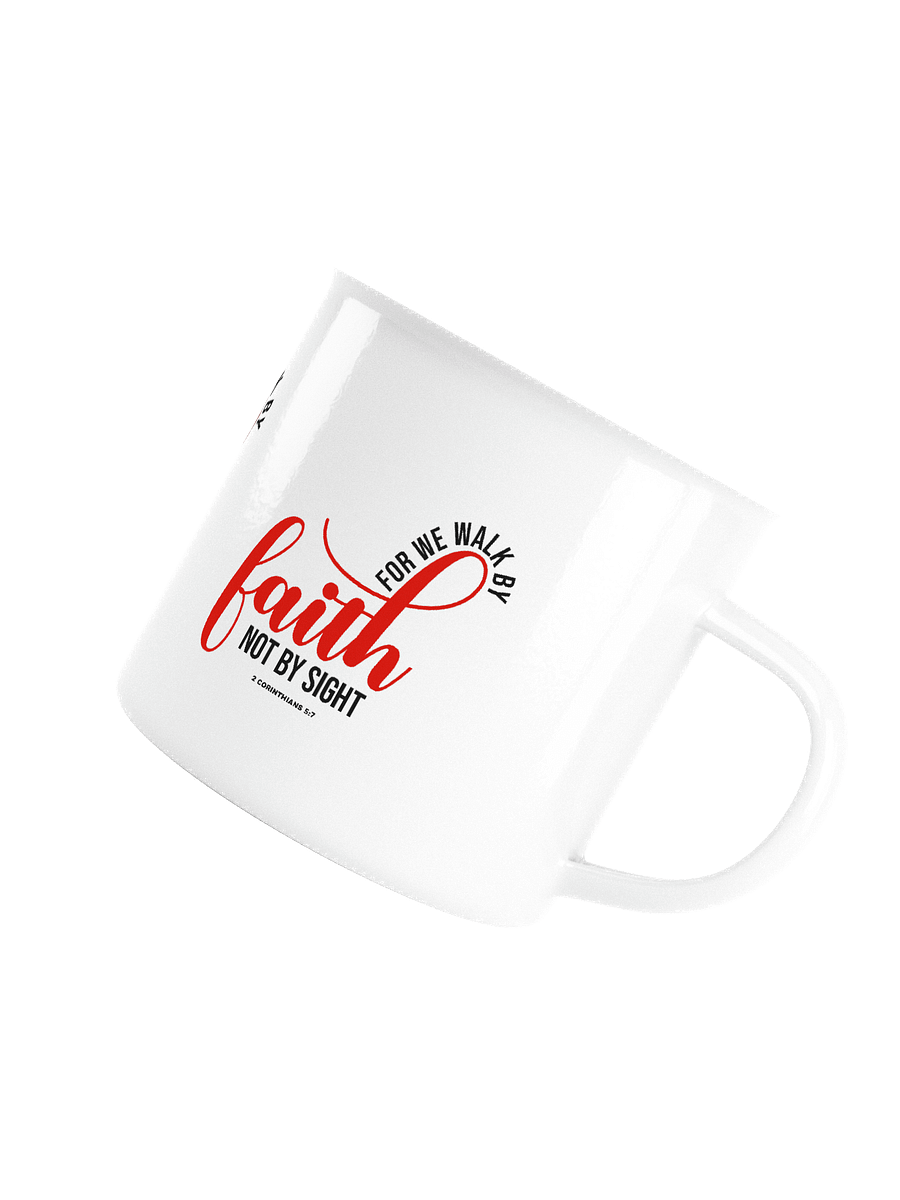 Walk by Faith Enamel Mug – Durable, Lightweight & Adventure-Ready product image (5)