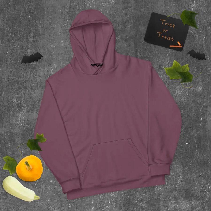 Plain Deep Purplish Red Soft Summer Unisex Recycled Polyester Heavyweight Premium Hoodie by Treasure Pie product image (10)