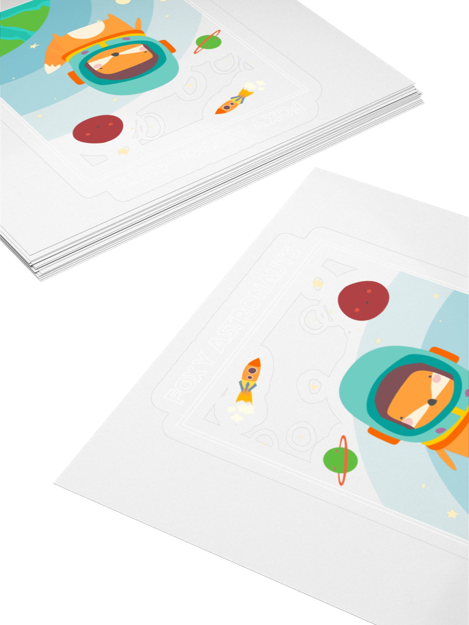 Cosmic Fox Astronaut Kiss Cut Stickers product image (4)