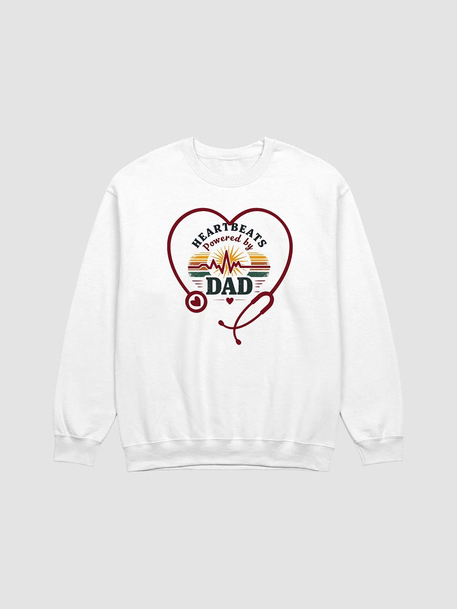 stethoscope heart, ekg Heartbeats Powered by Dad Crewneck Sweatshirt product image (4)