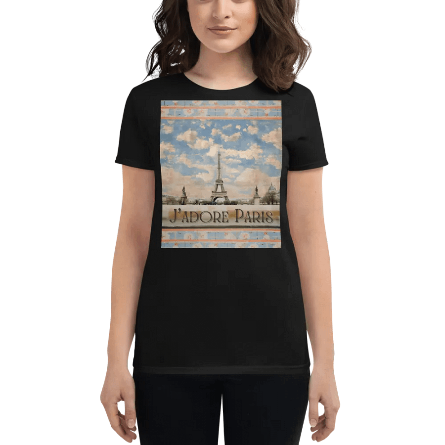 J'ADORE PARIS Ladies's T-Shirt – Vintage Eiffel Tower Design product image (1)