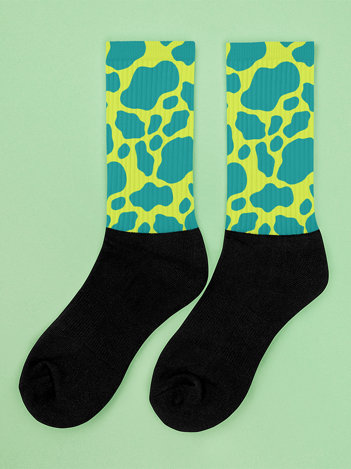 Cow Print Socks - Green product image (1)