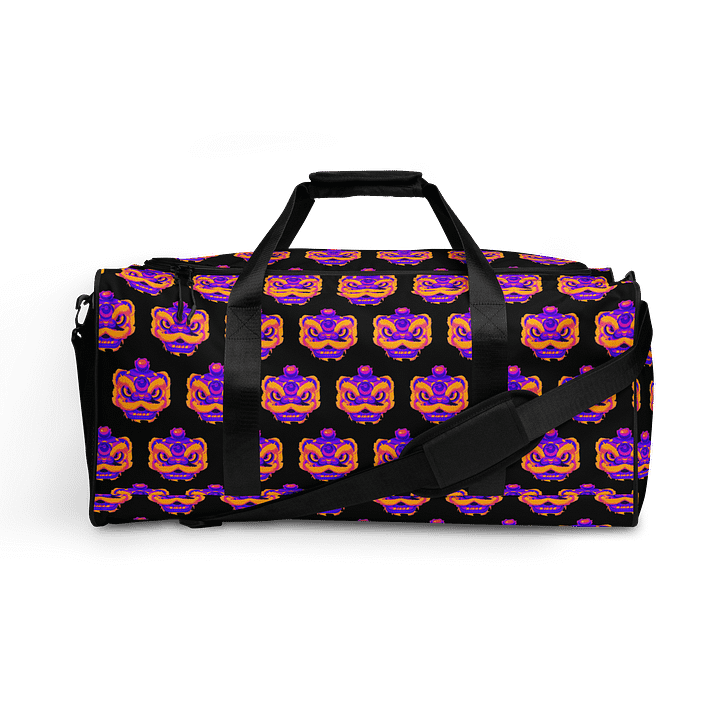 Dragon Dance Mask Mosaic Duffle Bag - Black product image (1)