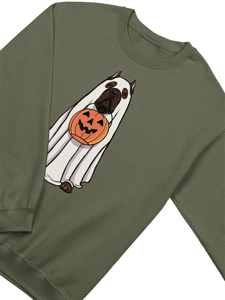 Funny Halloween Cane Corso(Brindle) Sweatshirt | Funny Cane Corso Wearing a Ghost Costume and Holding a Pumpkin Basket product image (18)