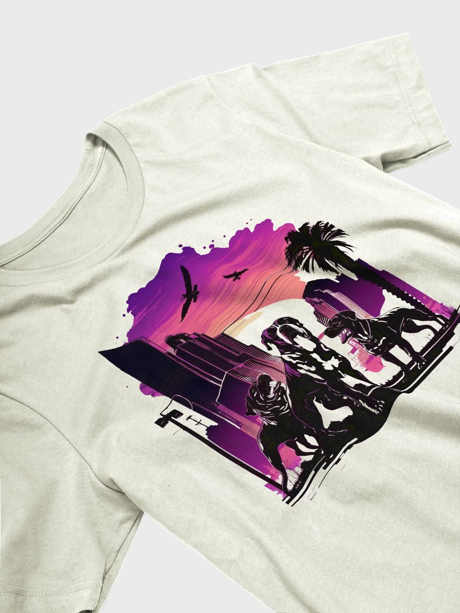 Purple Retro Three Big Dogs Regular Fit T-shirt product image (3)
