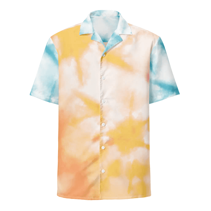 Pastel Colored Tie Dye All-over Printed Hawaiian Shirt product image (1)