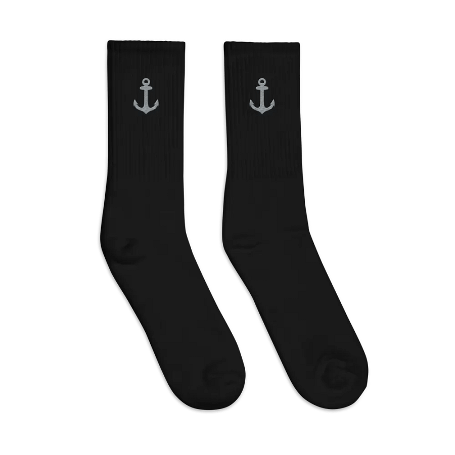 "Anchor" Embroidered Crew Socks product image (1)