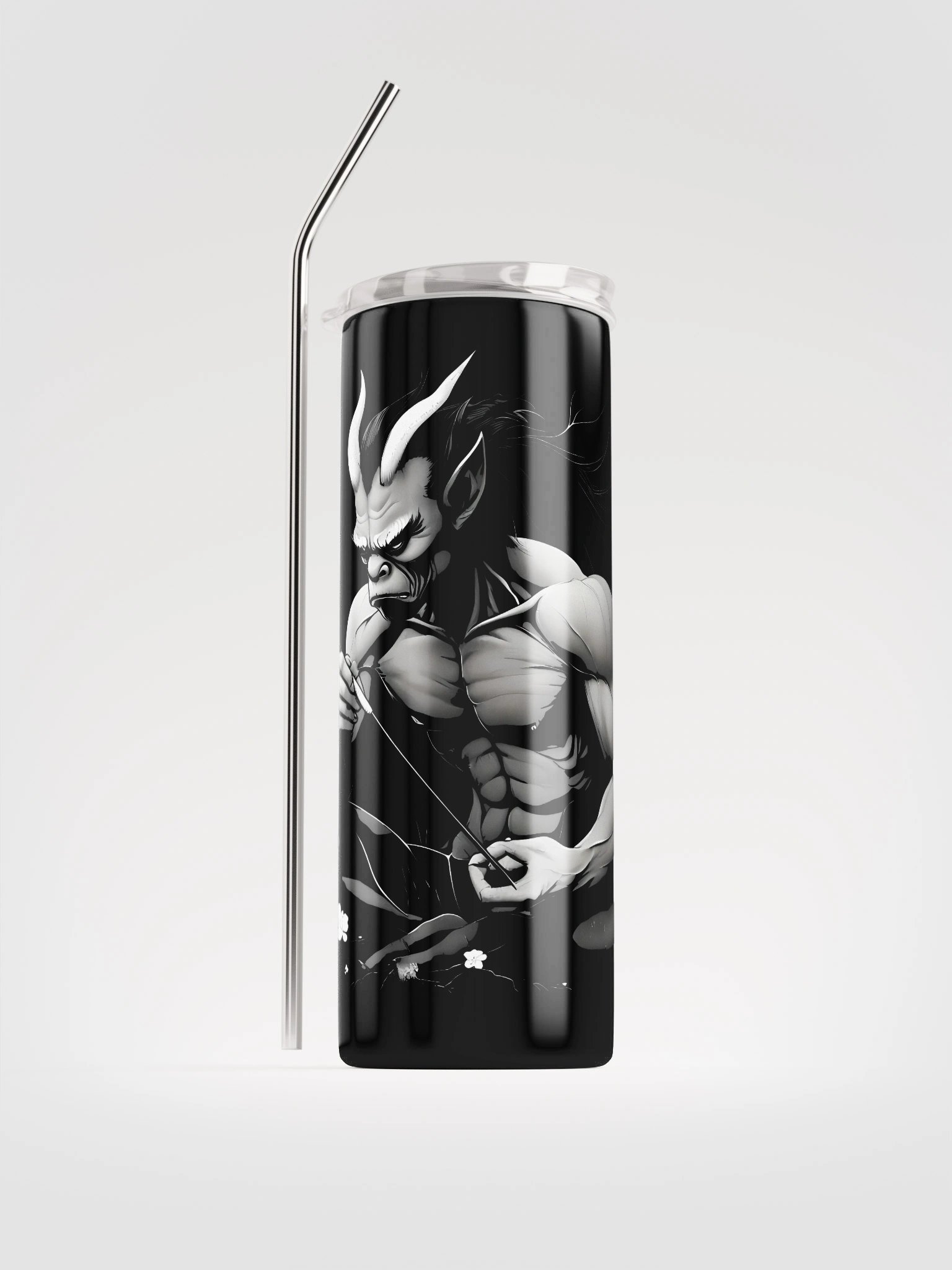 Intimidating Oni Demon Art - Japanese Mythology Illustration Stainless Steel Tumbler product image (1)