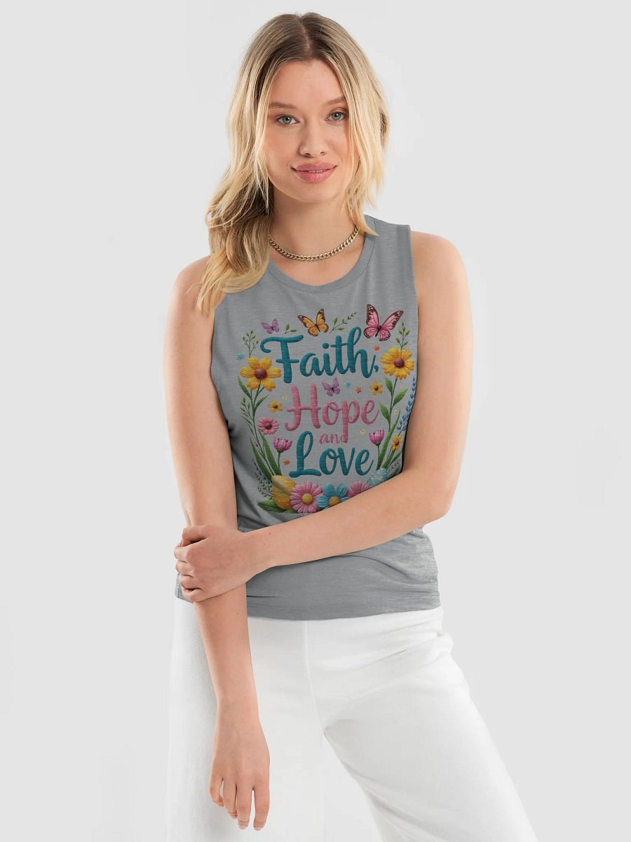 Faith Hope and Love Floral Muscle Tank product image (9)