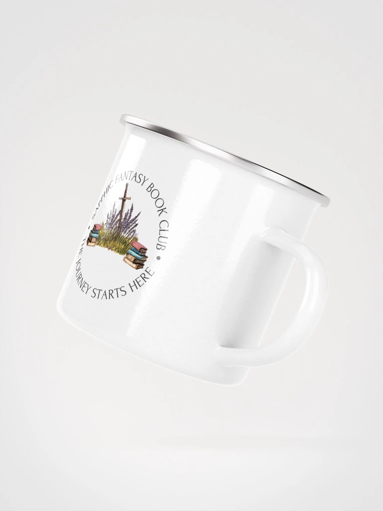 Sapphic Fantasy Book Club Enamel Mug product image (3)