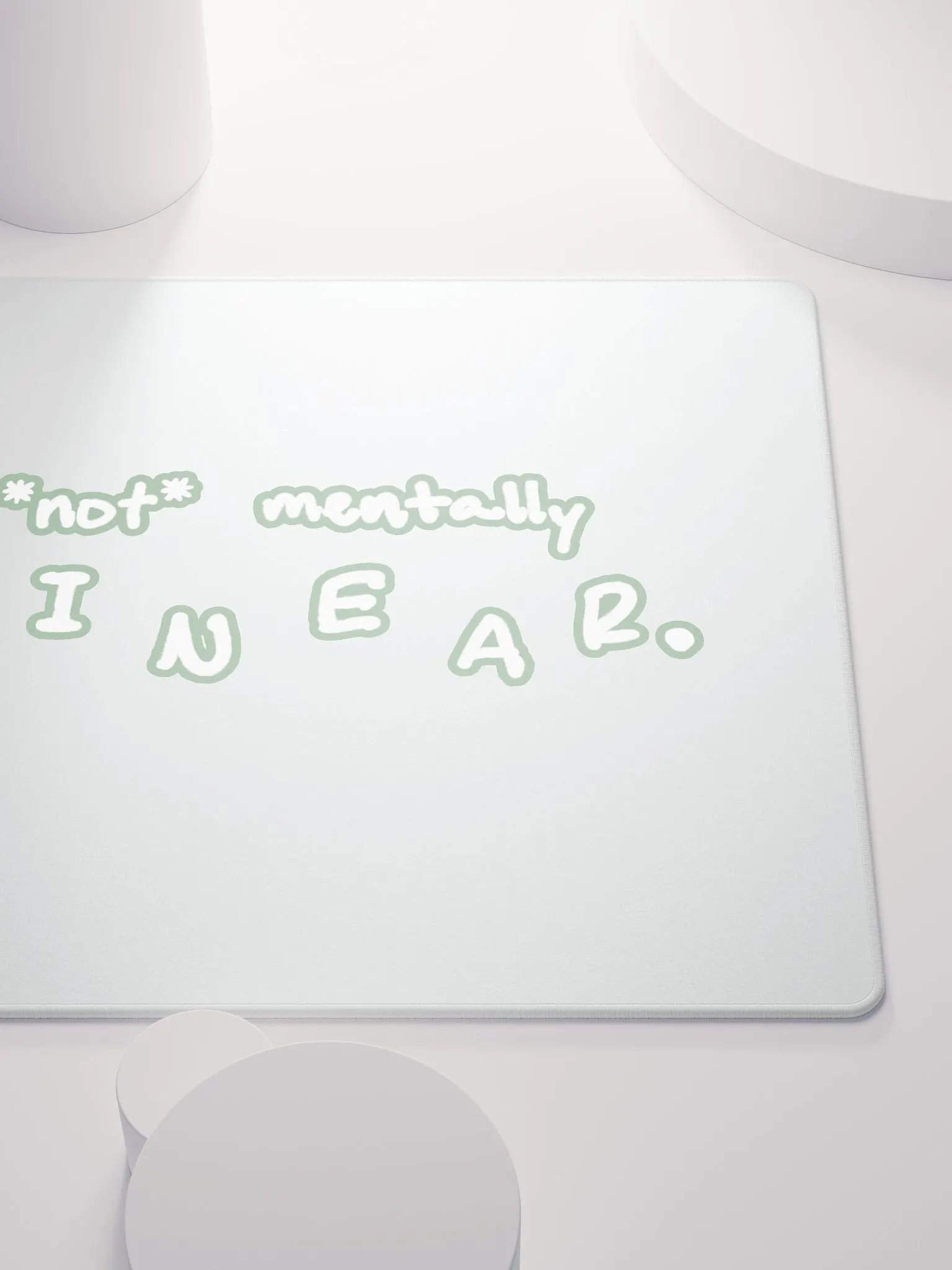 *not* mentally linear (lined design, #96B697) mouse pad product image (5)