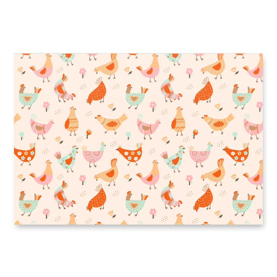 Pastel Chicken Wrapping Paper Sheet SET product image (8)