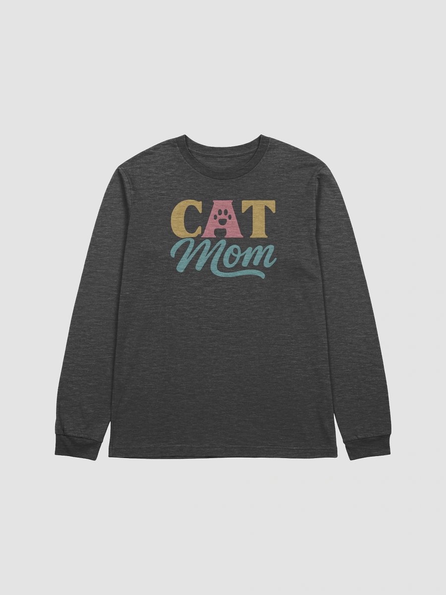 Cat Mom Long Sleeve Tee | Distressed Paw Print Pet Lover Shirt product image (1)