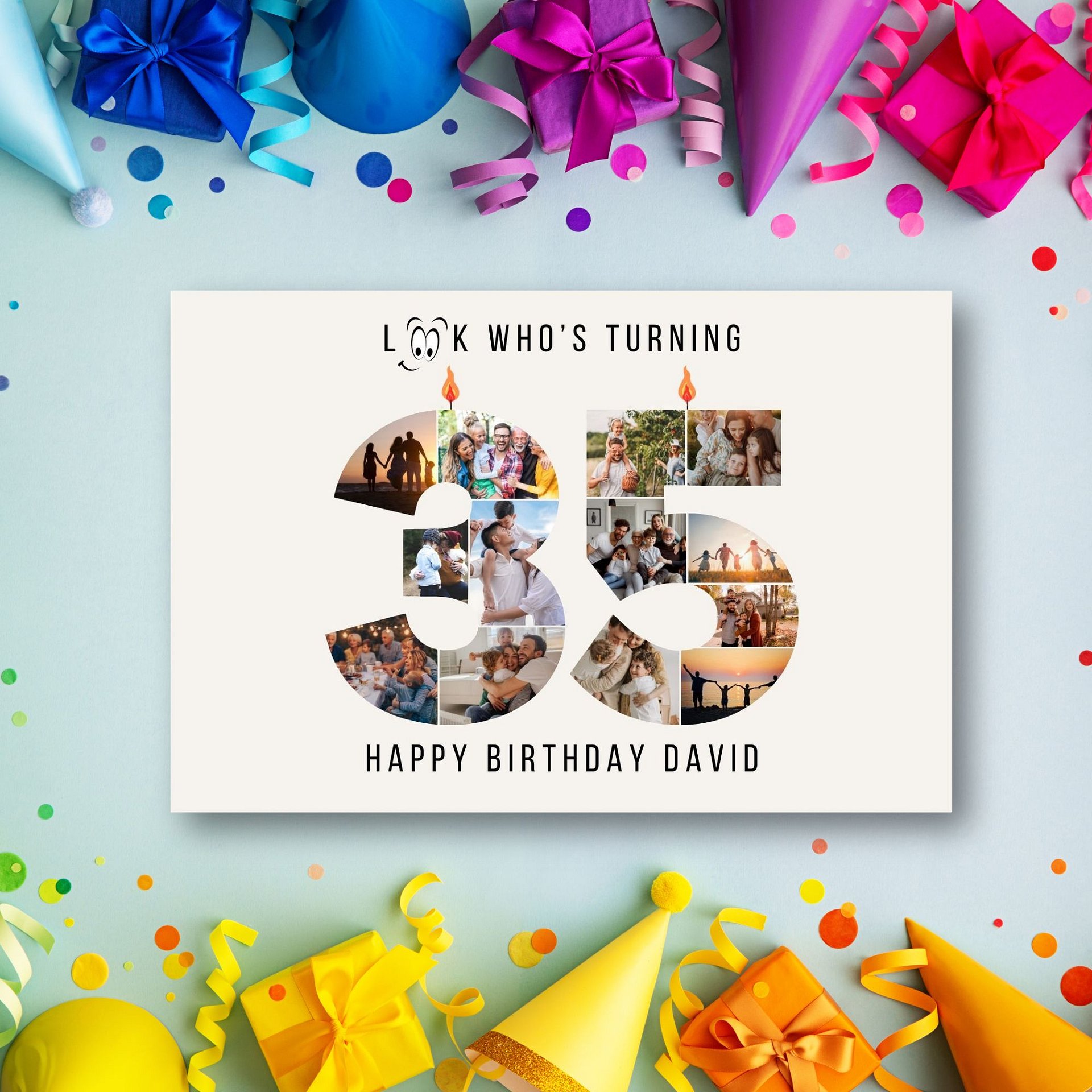 35th Birthday Number Photo Card Canva Template product image (3)