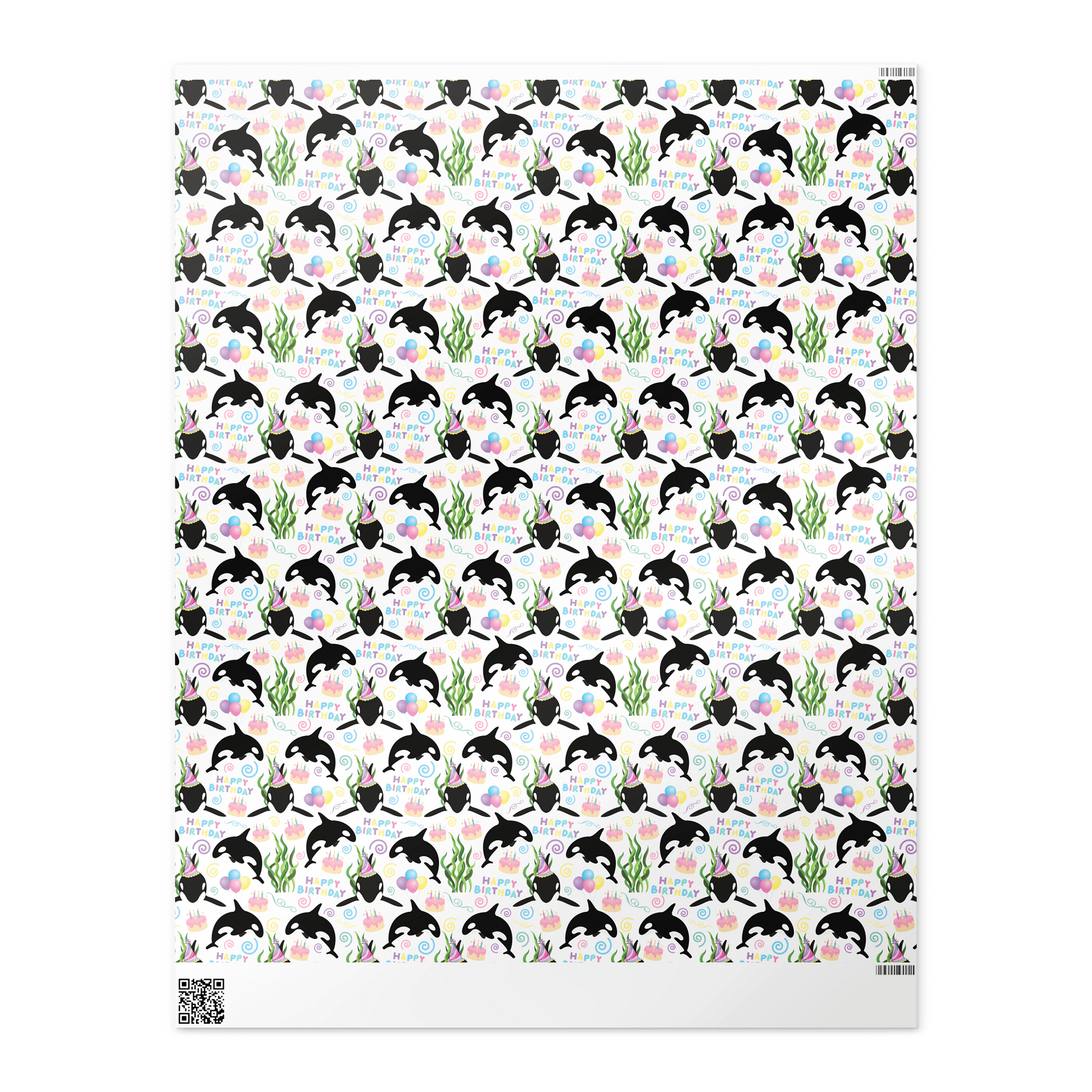 Orca Birthday Wrapping Paper product image (4)